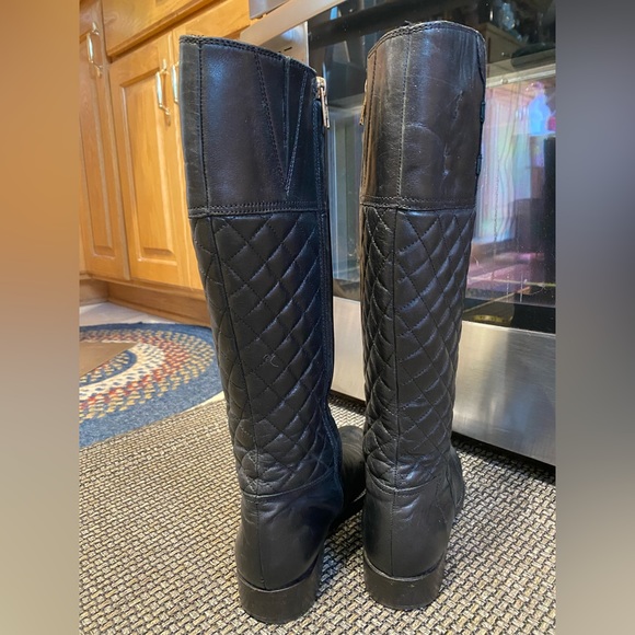 BURBERRY Black QUILTED ALL Leather Riding BOOTS🏇🇮🇹Italian made🔥EUC🇺🇸7.5/8 - Picture 4 of 17